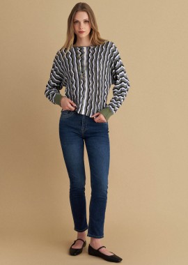 Μπλούζα πλεκτή εμπριμέ - 5206634963994