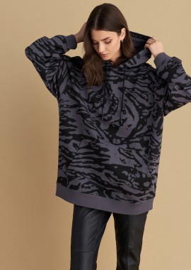 - Φούτερ oversized εμπριμέ - 5206634978615