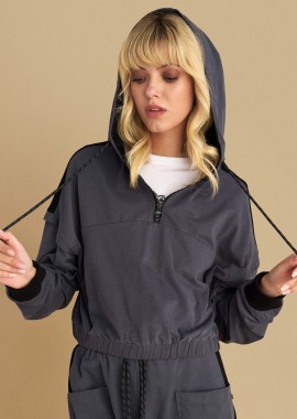 Φούτερ κοντό με φερμουάρ - 5206634995872