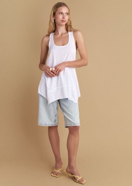 Μπλούζα μονόχρωμη ασύμμετρη - 5206634996701