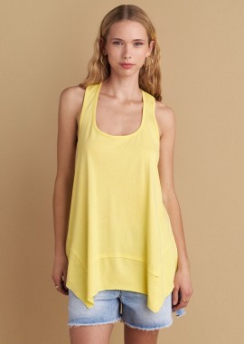 Μπλούζα μονόχρωμη ασύμμετρη - 5206634996718