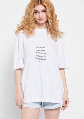 Loose fit t-shirt με τύπωμα κειμένου στην πλάτη