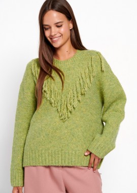 Oversized boho πλεκτή μπλούζα