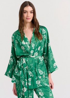 Loose fit κοντό εμπριμέ kimono