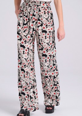 Wide leg εμπριμέ παντελόνα σε boho look