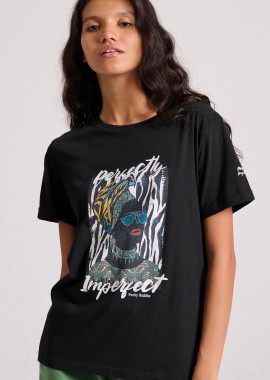 Relaxed fit t-shirt με boho τύπωμα