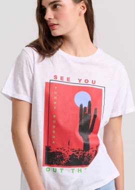 Γυναικείο t-shirt με desert artwork τύπωμα