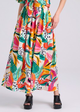 Loose fit μάξι φούστα με exotic τύπωμα