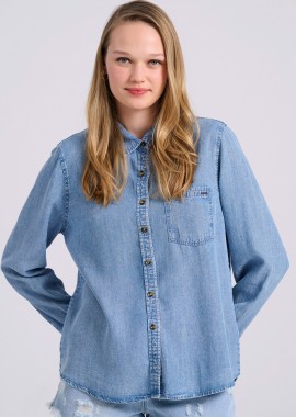 Γυναικείο denim πουκάμισο από lyocell