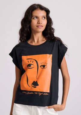 Organic cotton t-shirt με τύπωμα στο στήθος