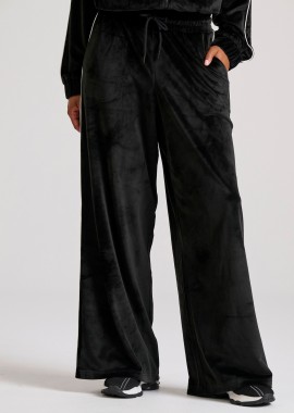 Wide leg fit βελουτέ παντελόνι φόρμας