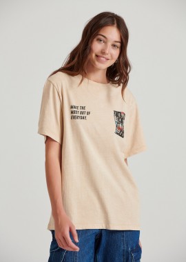 Relaxed fit garment dyed t-shirt με τύπωμα στην πλάτη