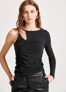 One-shoulder τοπ με σούρες