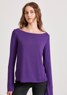 Μακρυμάνικη μπλούζα με raw edges