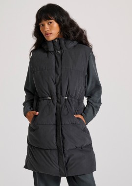 Loose fit αμάνικο puffer μακρύ μπουφάν