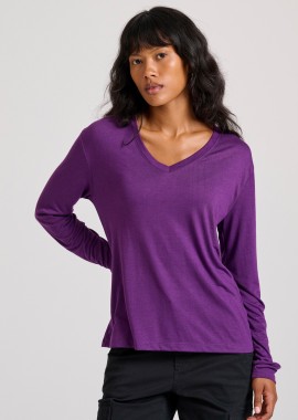 Μακρυμάνικη μπλούζα με V λαιμόκοψη