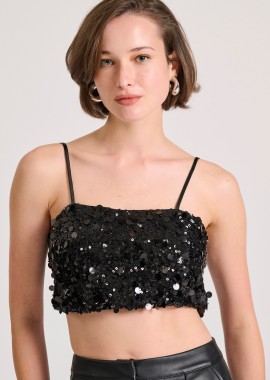 Cropped top με παγιέτες