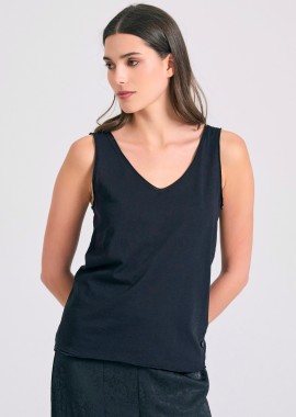 Γυναικείο tank top με raw cuts τελειώματα