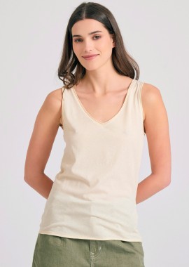 Γυναικείο tank top με raw cuts τελειώματα