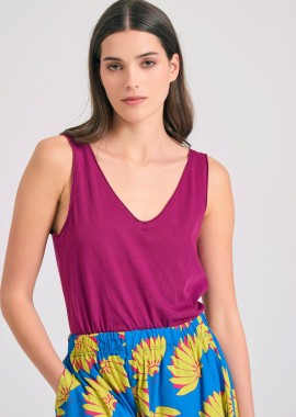 Γυναικείο tank top με raw cuts τελειώματα