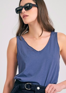 Γυναικείο tank top με raw cuts τελειώματα