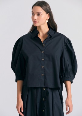 Γυναικείο oversized πουκάμισο με puffer μανίκια
