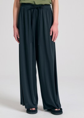 Wide leg παντελόνα με δέσιμο με κορδόνι