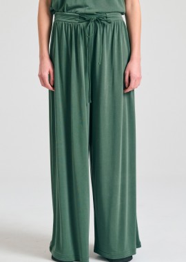 Wide leg παντελόνα με δέσιμο με κορδόνι
