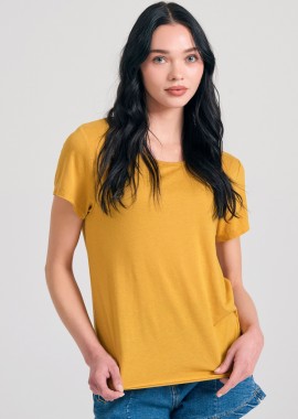 Γυναικείο μονόχρωμο t-shirt από βισκόζη