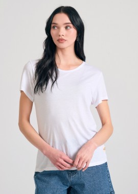 Γυναικείο μονόχρωμο t-shirt από βισκόζη