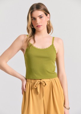 Shell top σε rib ύφανση με δανδέλα