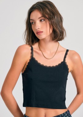 Shell top σε rib ύφανση με δανδέλα