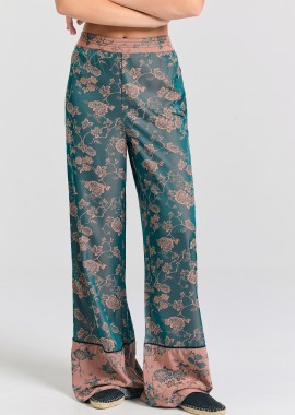 Wide leg εμπριμέ παντελόνα