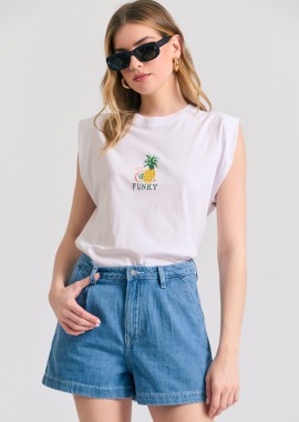 Γυναικείο t-shirt με vintage τύπωμα στην πλάτη