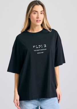 Loose fit t-shirt με ανάγλυφο τύπωμα στην πλάτη