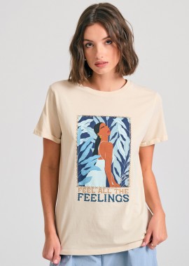 Organic cotton γυναικείο t-shirt με τύπωμα σε boho look