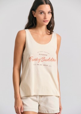 Tank top με Funky Buddha τύπωμα από οργανικό βαμβάκι