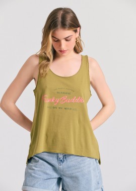 Tank top με Funky Buddha τύπωμα από οργανικό βαμβάκι