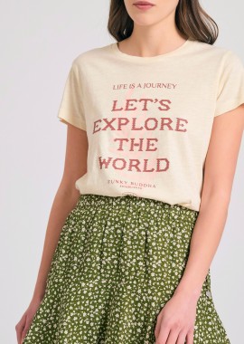 Γυναικείο t-shirt με text artwork τύπωμα