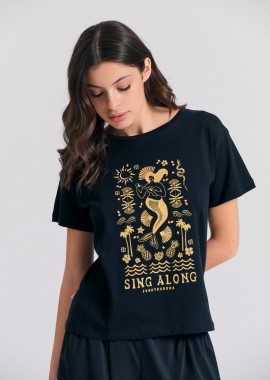 Γυναικείο t-shirt με exotic τύπωμα