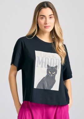 Loose fit t-shirt με φωτογραφικό τύπωμα