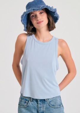 Γυναικείο μονόχρωμο tank top με μοντάλ