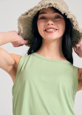 Γυναικείο μονόχρωμο tank top με μοντάλ