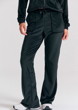 Flare fit παντελόνι φόρμας σε βελουτέ ύφασμα