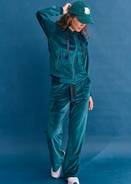 Flare fit παντελόνι φόρμας σε βελουτέ ύφασμα