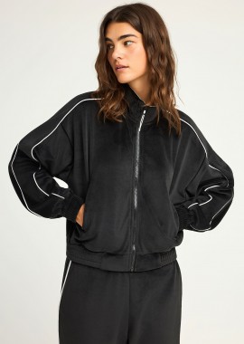 Βελουτέ ζακέτα με ρίγα