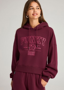 Γυναικείο φούτερ με κουκούλα και τύπωμα