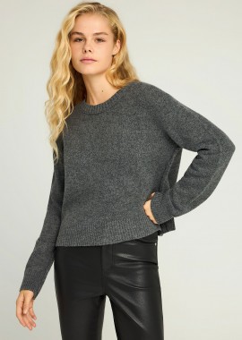 Πλεκτή μπλούζα με τελείωμα rib