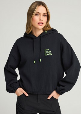 Relaxed fit φούτερ με κουκούλα και τύπωμα