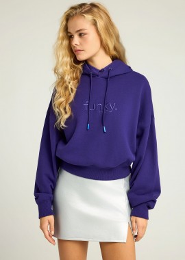 Φούτερ με κουκούλα και κεντητό λογότυπο